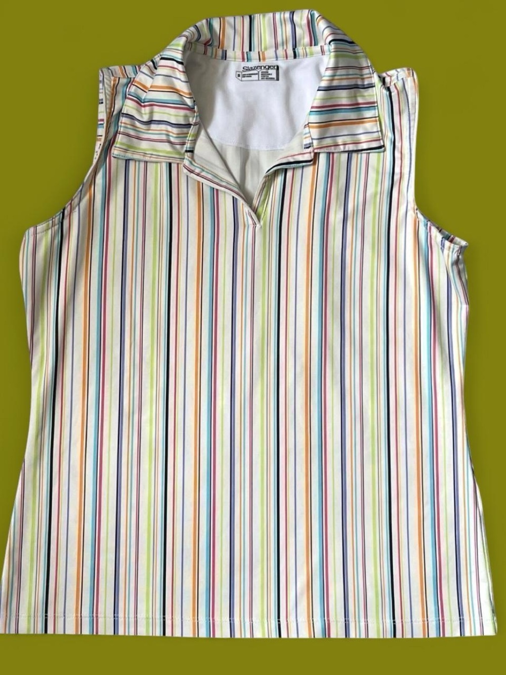 Slazenger Women’s Golf Polo Tank Top Small Multicolor Stripe Sleeveless